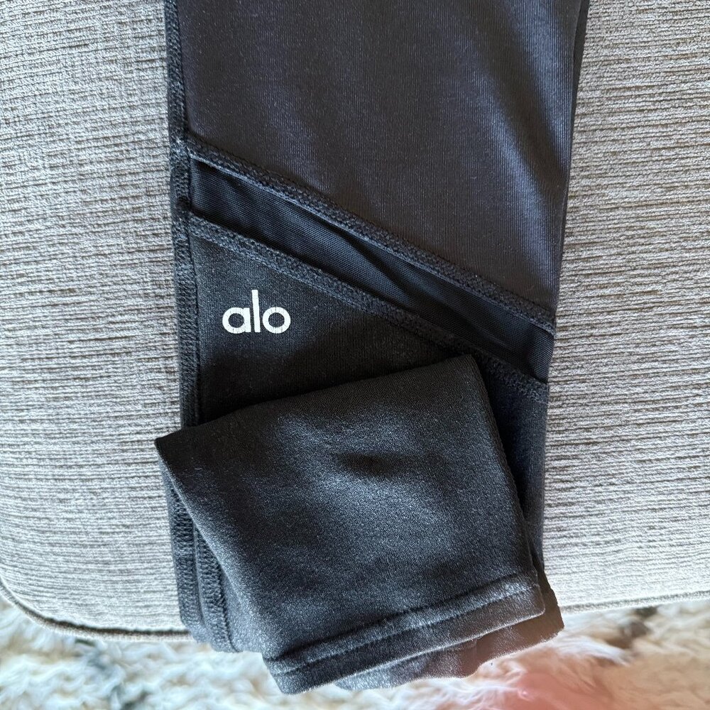 Alo Yoga Black Moto Panel Leggings